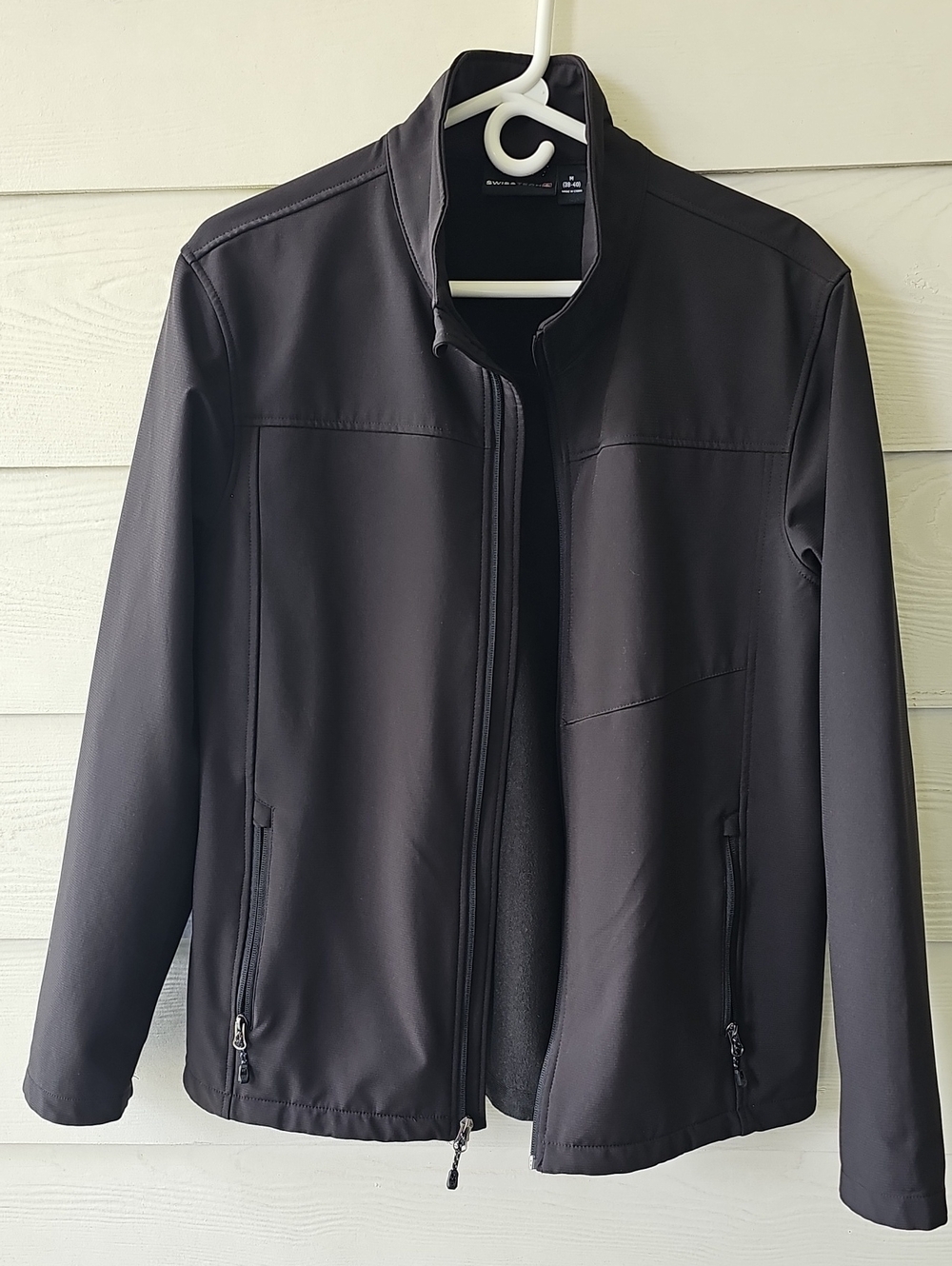 Swiss Tech Men's Black Softshell Performance Jacket Size M (38-40) Full Zip